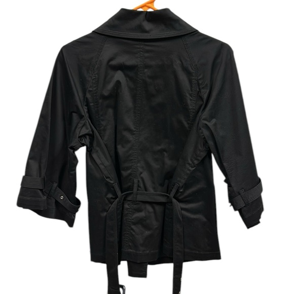 Robin Howe Black Buckle Belted 3 Quarter Sleeve Double Breasted Jacket Womens S - Picture 6 of 10